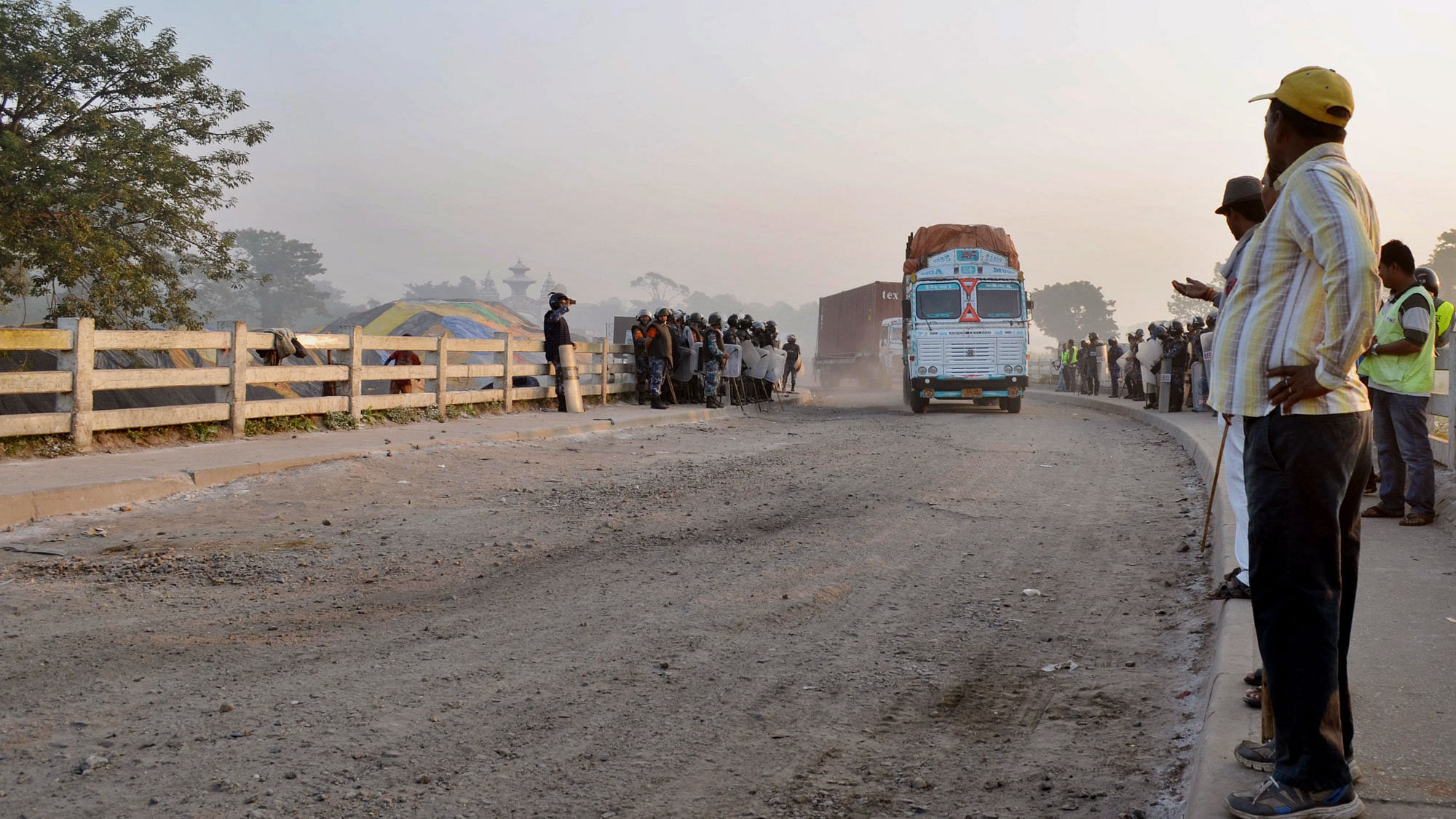 An Indian truck returning from Birgunj, Nepal. India alleged that truck drivers are unwilling to go to Nepal. (Photo: PTI)