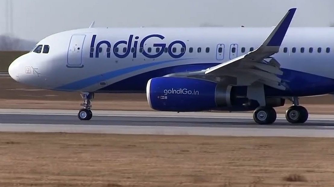  IndiGo Airlines flight taking off from the airport.