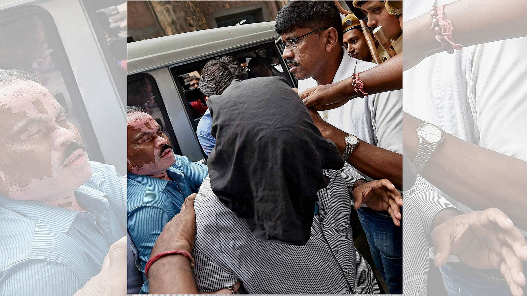 Suspected ISI agent Irshad Ansari being produced at a court by a Special Task Force in Kolkata on Monday. (Photo: PTI)