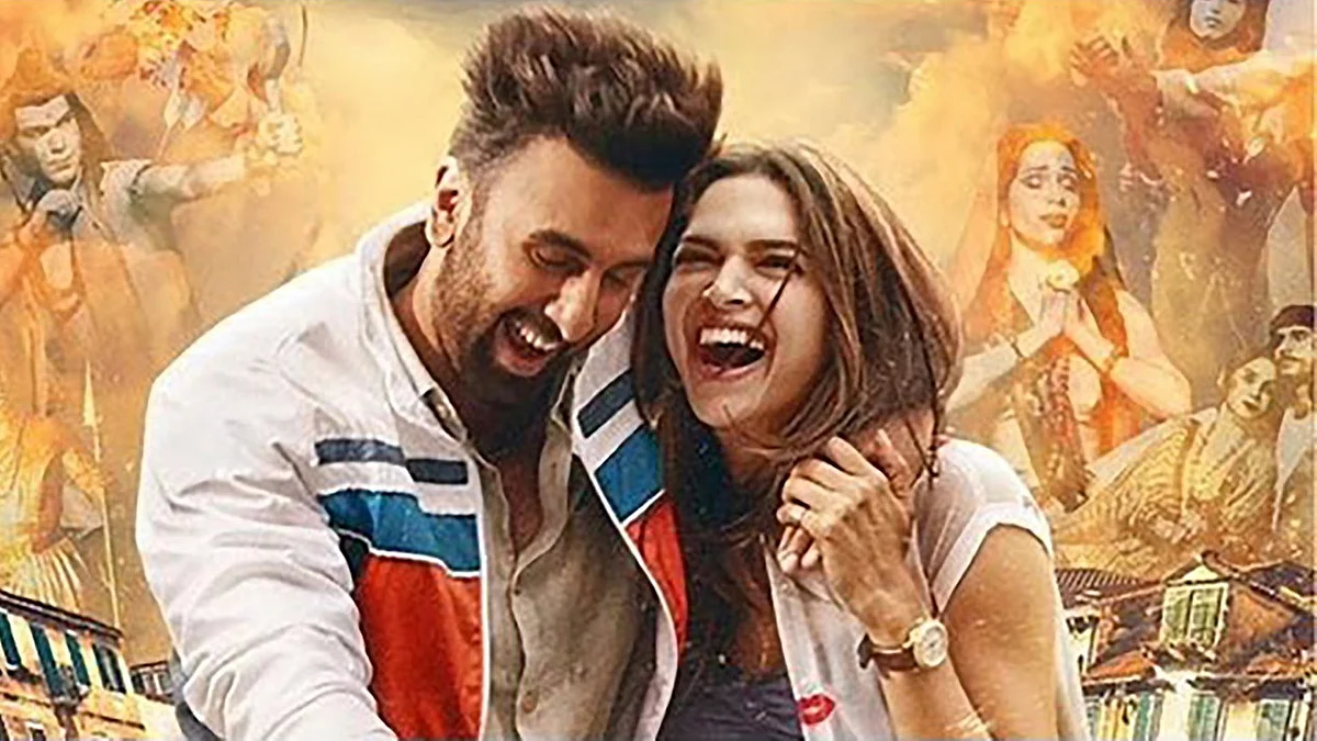 Ranbir Kapoor and Deepika Padukone in the film poster of <i>Tamasha</i>.