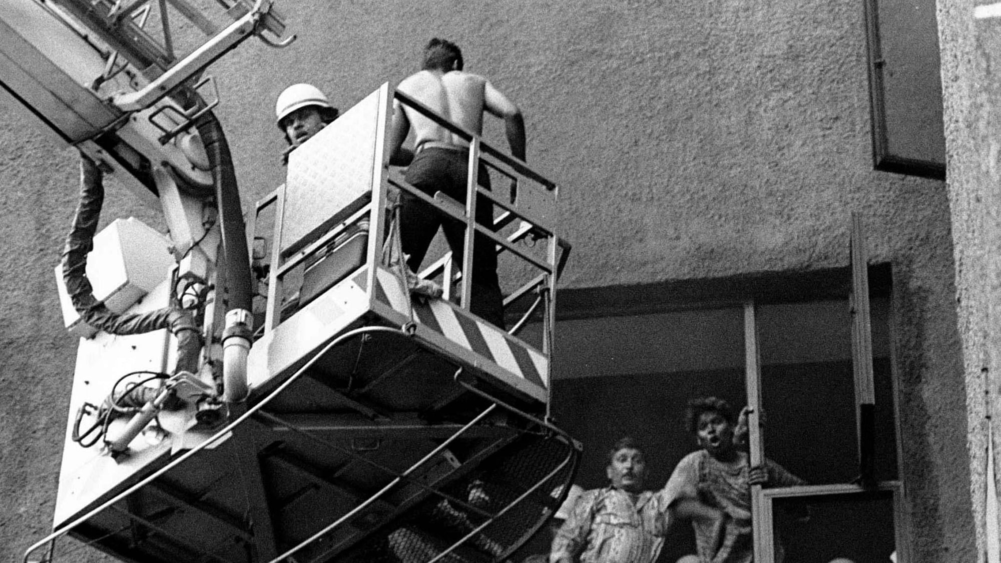 A file photo of rescue operations at Delhi’s Uphaar Cinema in 1997. (Photo: Reuters)
