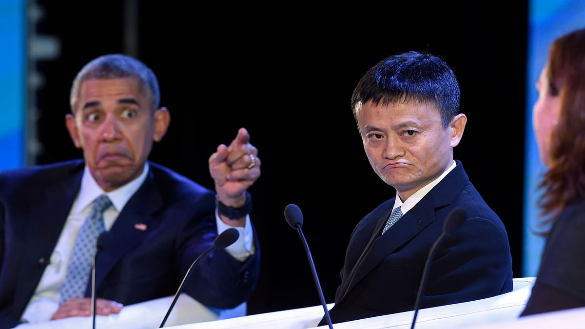 US President Barack Obama and the Alibaba CEO met over a panel discussion in Manila.