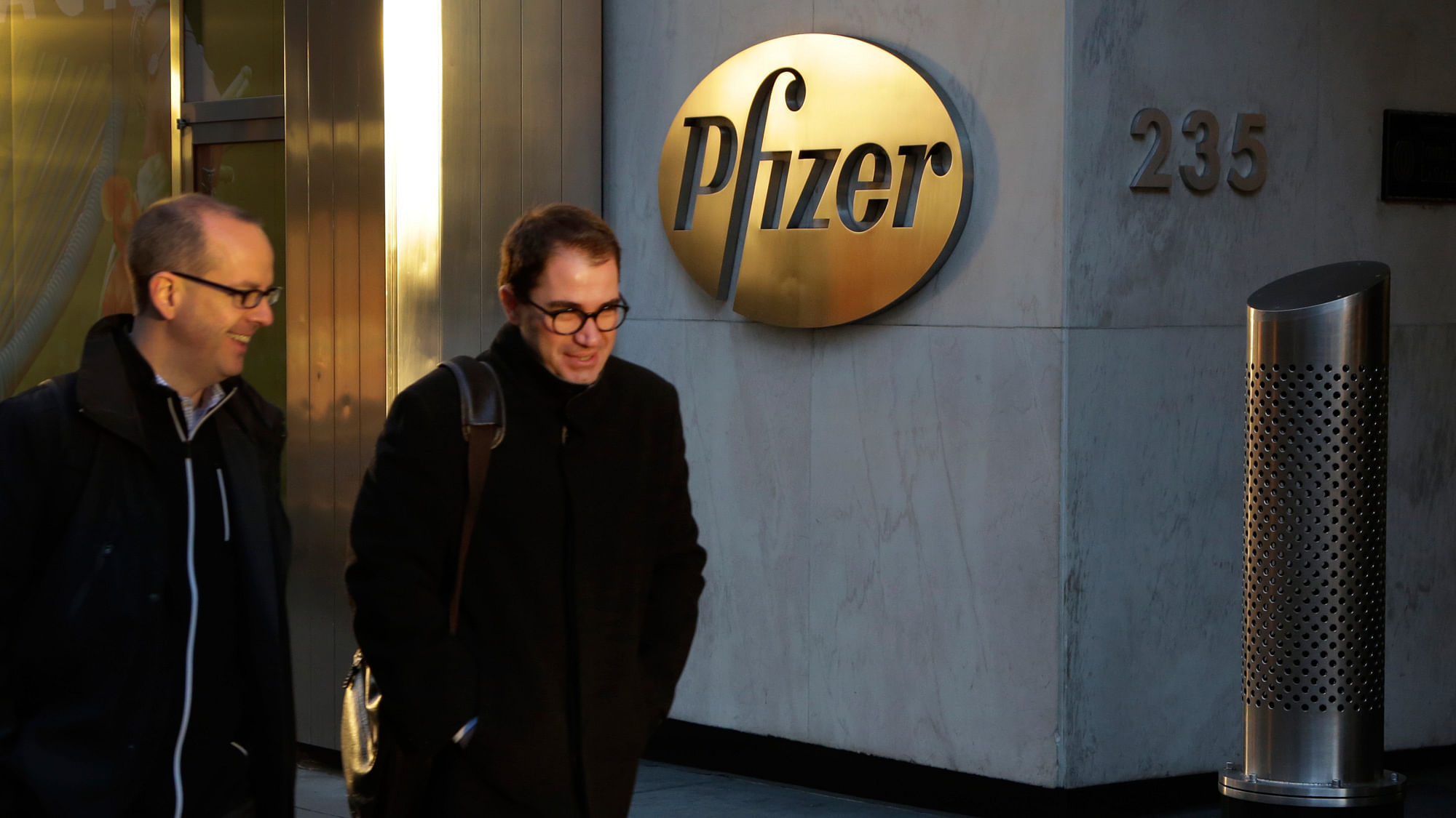 Medivation shares jumped nearly 20 percent to close at $80.42, just shy of the offer price of $81.50 per share. Shares of Pfizer, the largest US drugmaker, were down 0.4 percent at $34.84.&nbsp;(Photo: AP)
