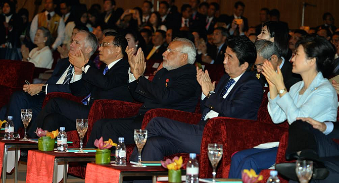 Prime Minster Narendra Modi at the 2015 ASEAN Summit (Photo: Twitter/@PIB_India)