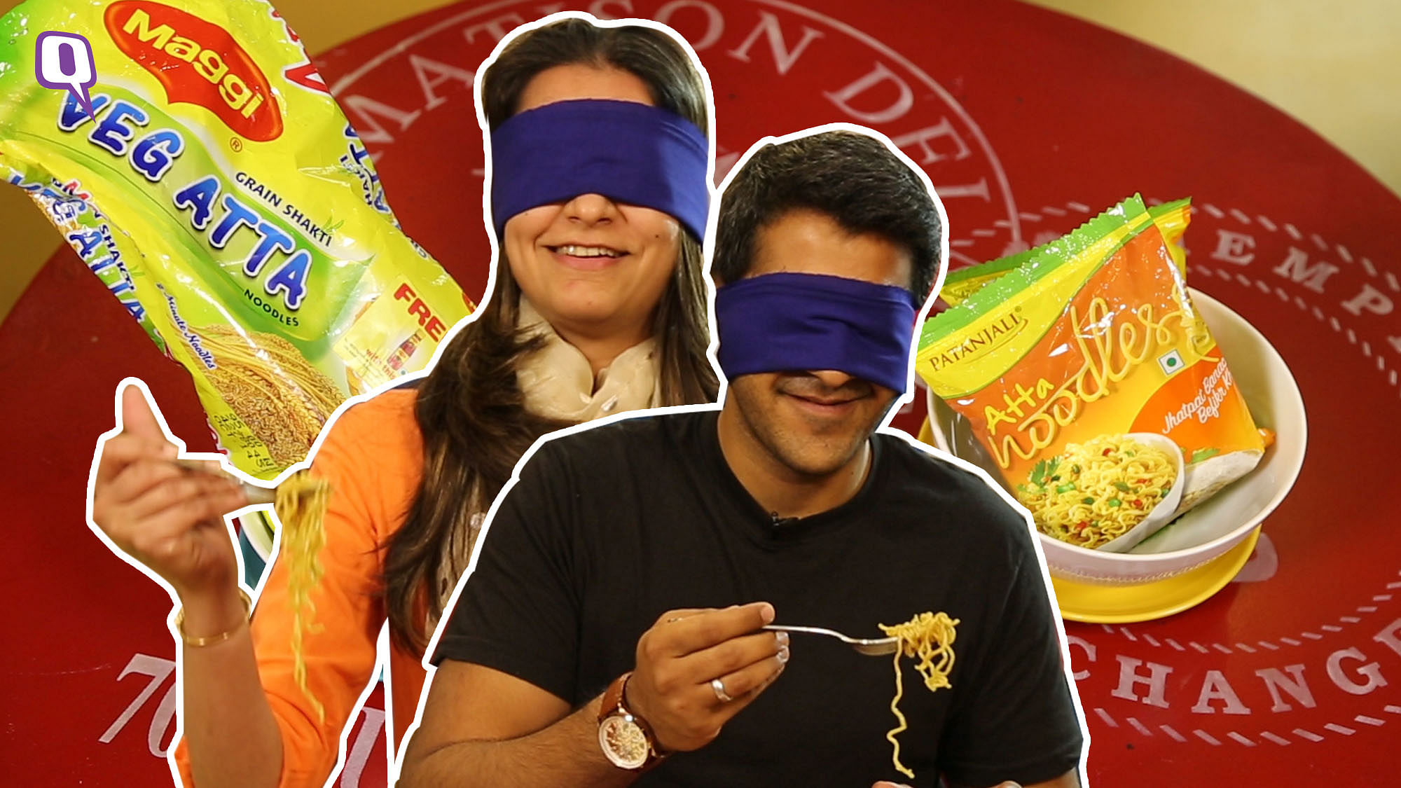 <b>The Quint</b> brings you the ultimate blindfolded taste challenge, Maggi v/s Patanjali.