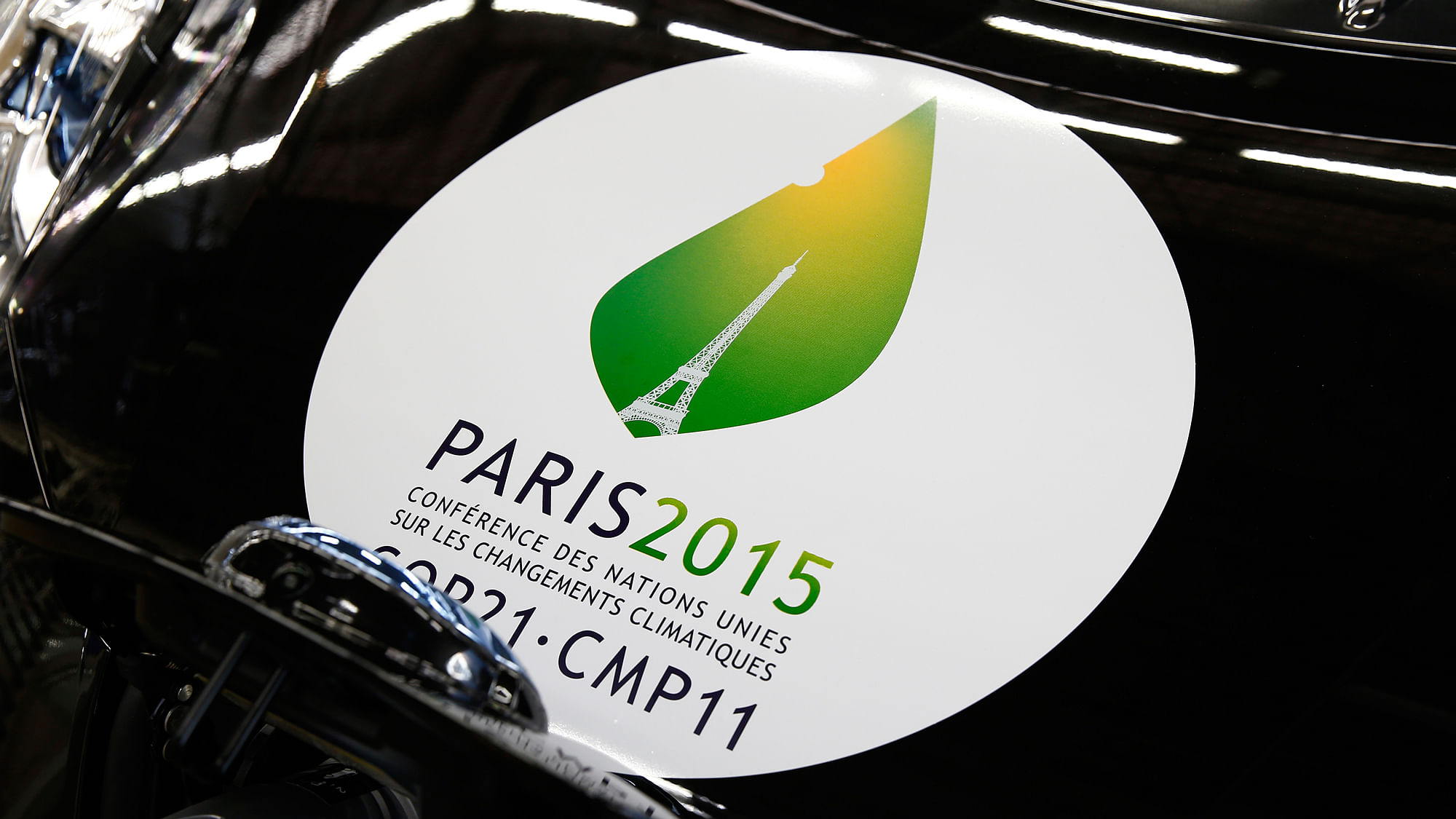 

The logo of the COP21 Climate Change Conference is seen on a Nissan LEAF electric car in Boulogne-Billancourt, near Paris, France. (Photo: Reuters)