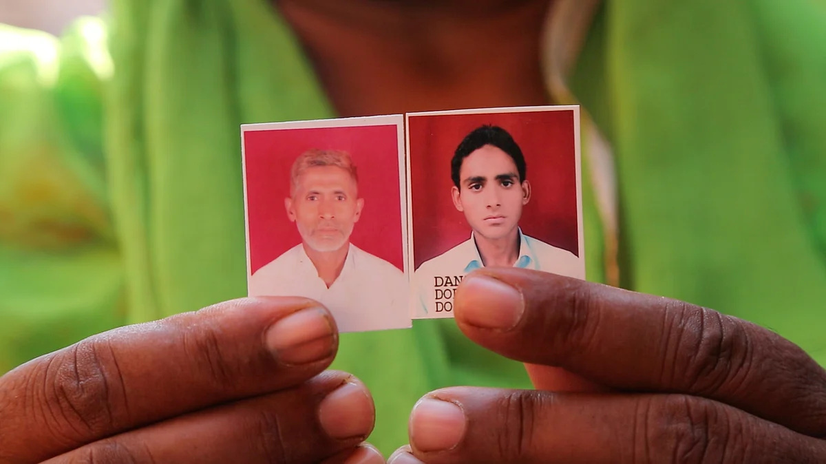 Pictures of Akhlaq and his son Danish. 