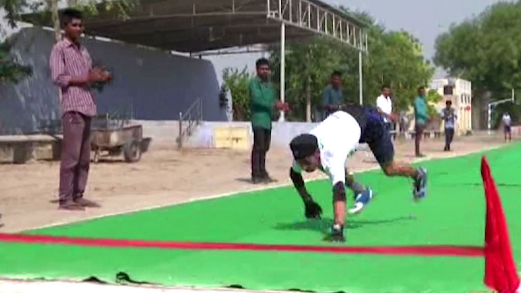 

Seventeen-year-old Gauravjit Singh is India’s fastest quadrupedal runner. (Photo Courtesy: ANI screengrab)