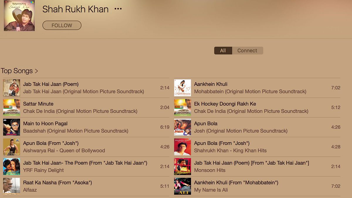 Now you can get all Shah Rukh Khan songs on Apple Music.