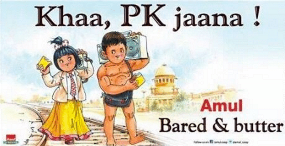 The latest Amul advert gives its take on the recent debate over Aamir Khan’s statements on intolerance. 