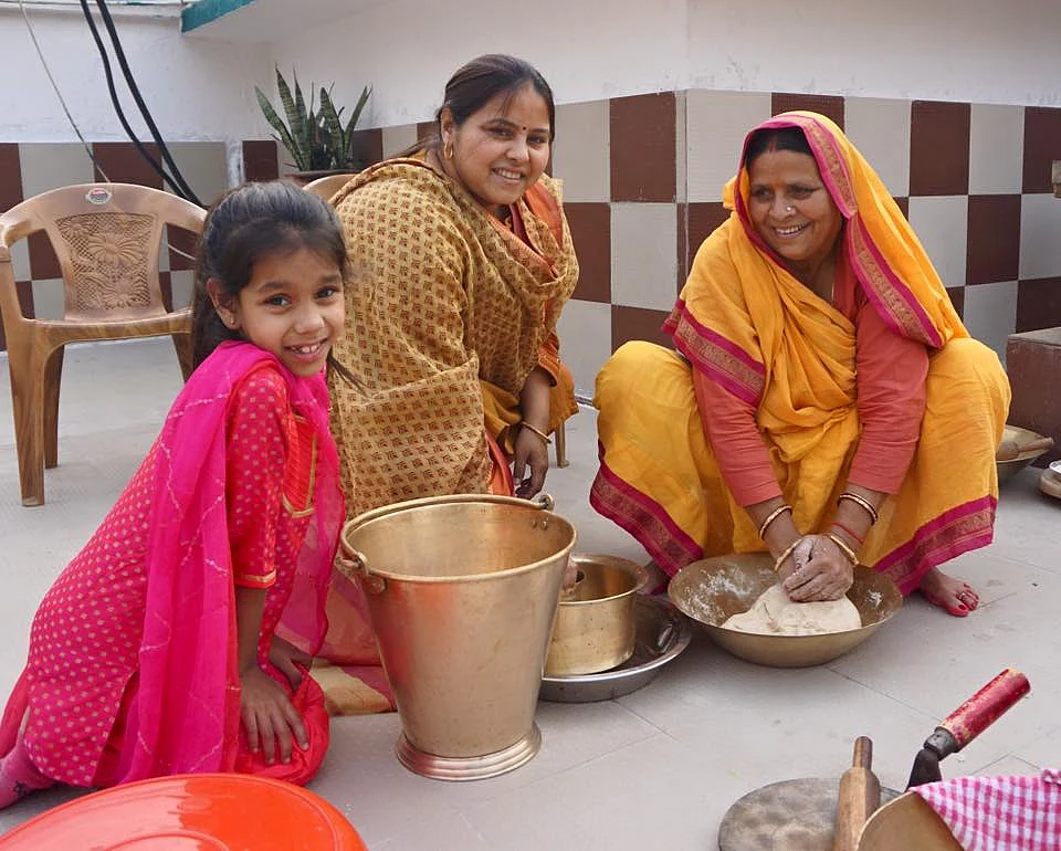Misa Bharti with mother Rabri Devi and 7-year-old daughter, Gauri at the Chhat Puja celebrations in Patna. (Photo: Misa Bharti’s Facebook page)