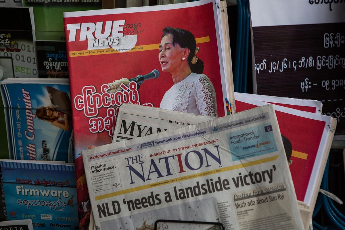 Suu Kyi’s NLD signalled a sweep that could give it the presidency and further loosen the military’s hold.
