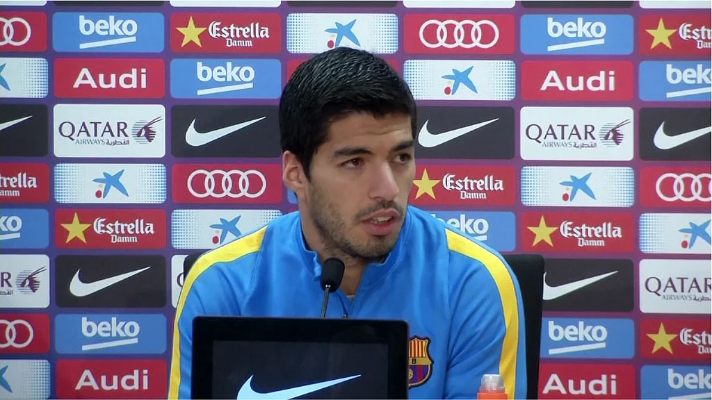 File picture of Luis Suarez at a press conference. (Photo: AP/SNTV)