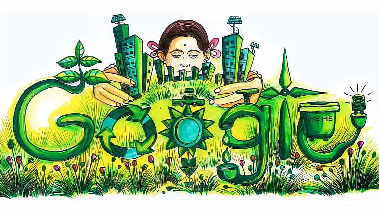 Titled Green City Dream City, this creation explains
everything. (Photo: <a href="http://www.google.co.in/doodle4google/gallery.html#g=g1">Google</a>)
