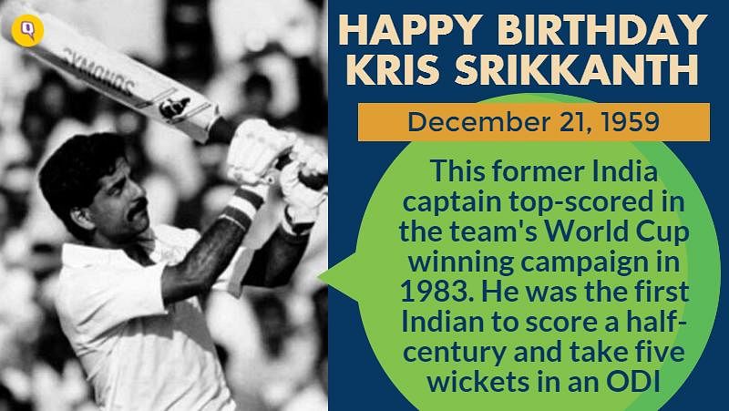 

Former Indian captain Krishnamachari Srikkanth turns 57 today.