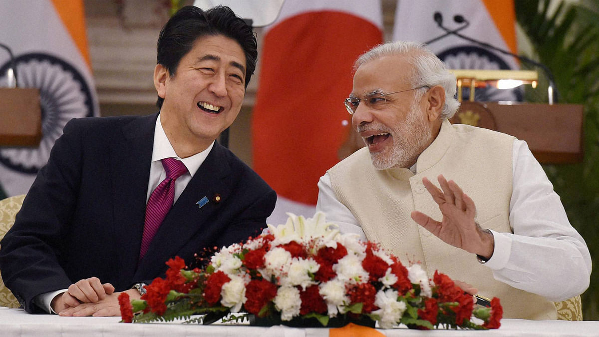 The Japan-India partnership is aimed at counter-balancing China, says a Chinese state-run daily. 
