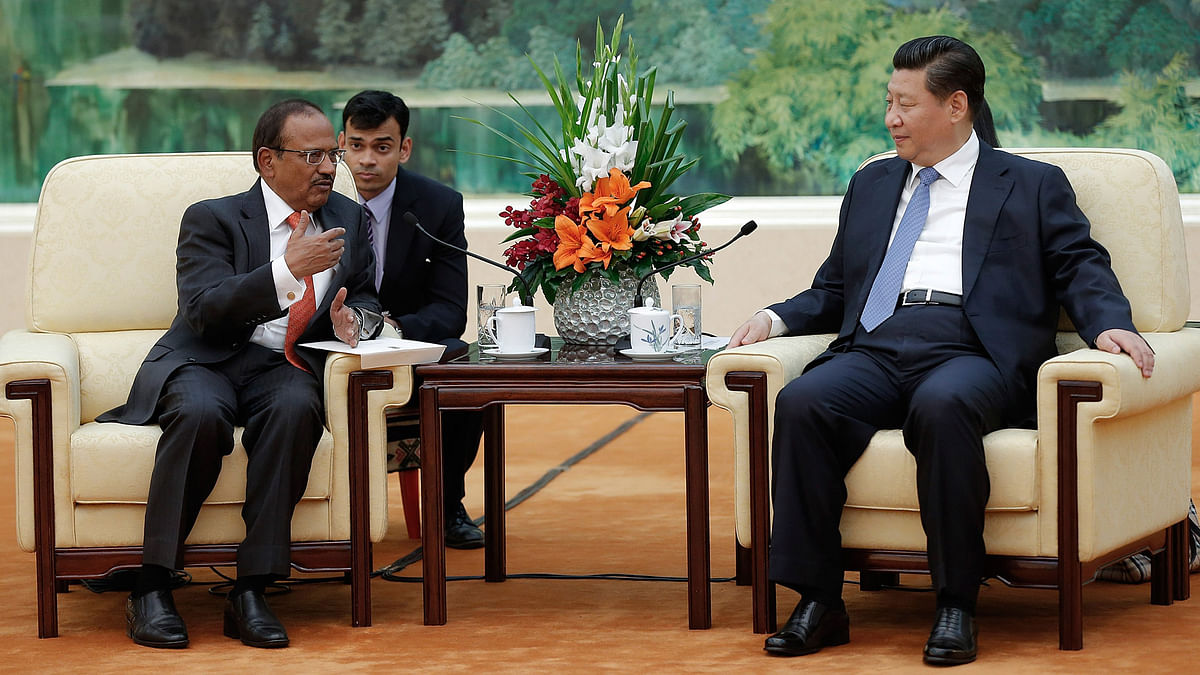 

National Security Advisor Ajit Doval meets Chinese President Xi Jinping at the Great Hall of the People in Beijing September 9, 2014. (Photo: Reuters) 