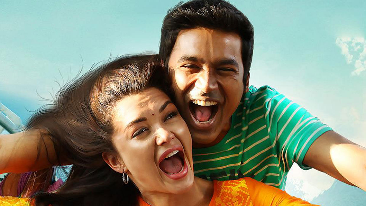Dhanush and Amy Jackson in a scene from this week’s release  <i>Thanga Magan</i>