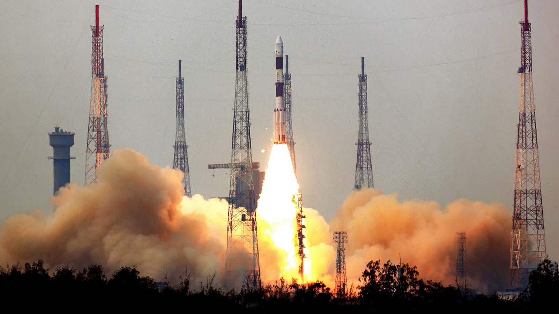 A photo of PSLV C30 from earlier take off. (Photo Courtesy: ISRO)