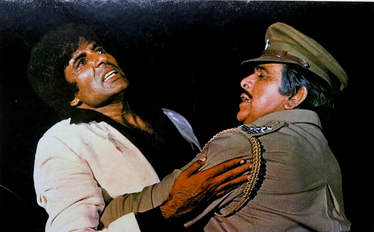 Dilip Kumar with Amitabh Bachchan in <i>Shakti.</i>