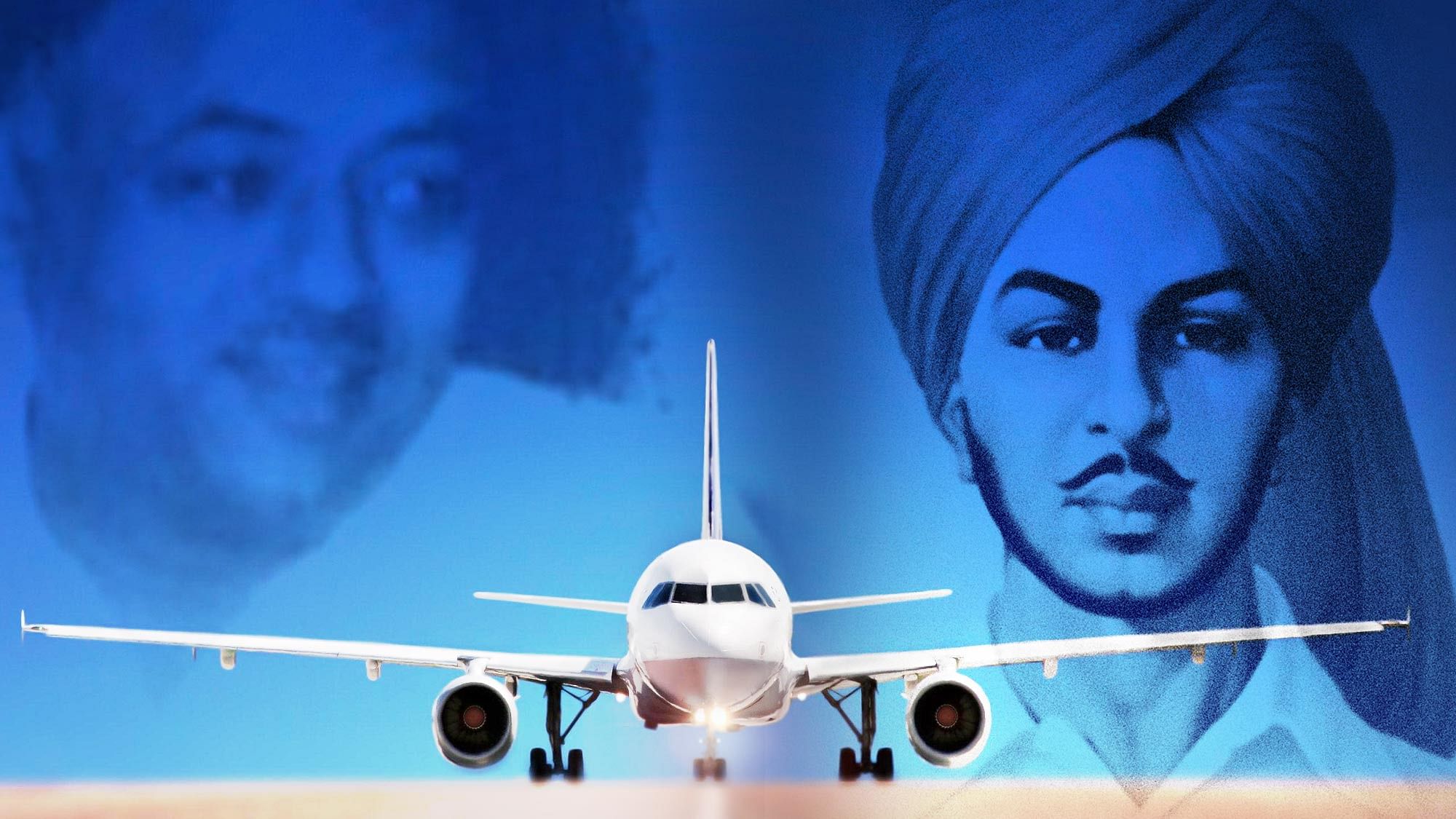 Mangal Sein (left) and Bhagat Singh supporters at loggerheads over naming Chandhigarh airport. (Photo altered by <b>The Quint</b>)