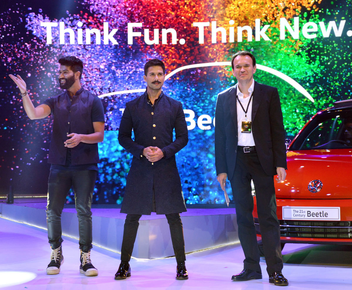 Shahid Kapoor launched the Volkswagen’s 21st Century Beetle in Mumbai with great style. 