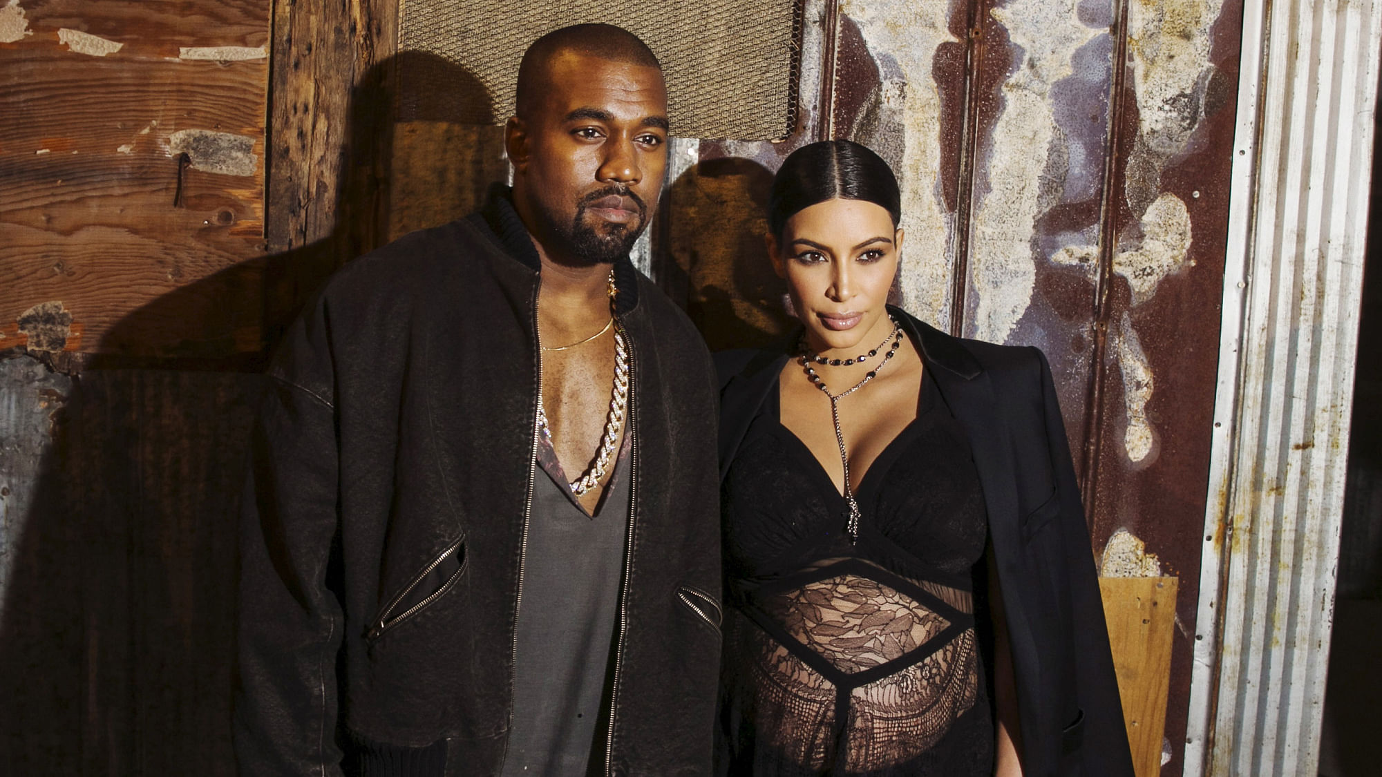 Kim Kardashian and Kanye West. 
