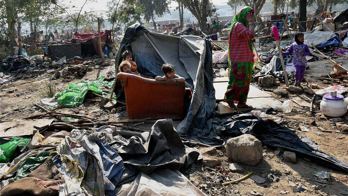  350 slum colonies in Delhi were demolished from 2003-2008. What has happened regarding their resettlement?