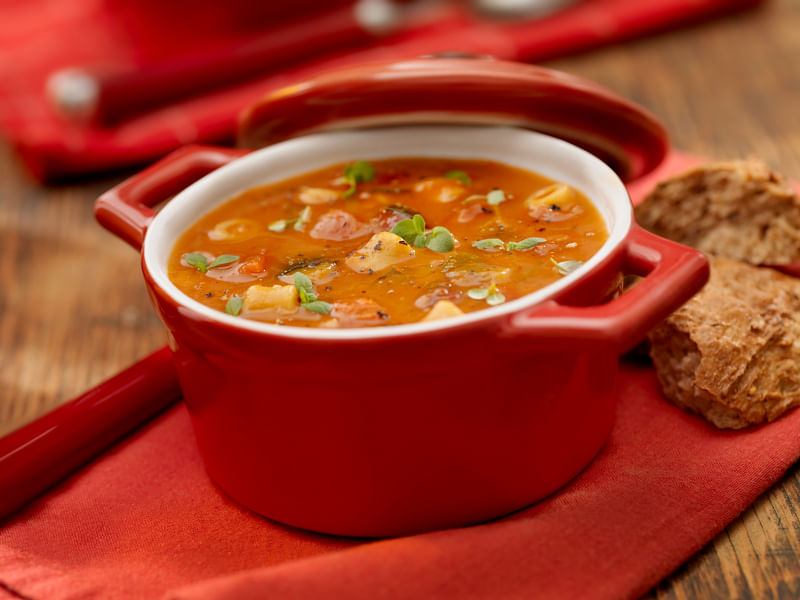 When you get home cold and hungry, you’ll love the idea of a one-dish meal – the soup!