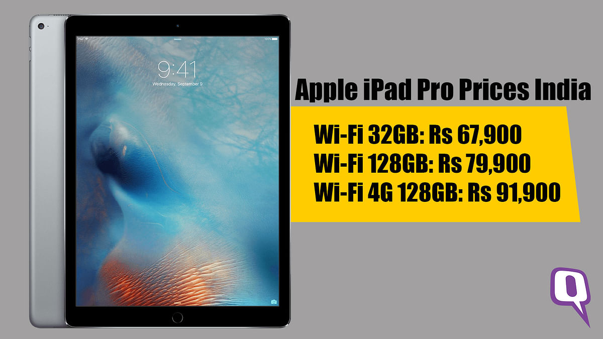 Apple has launched the iPad Pro launched in India, with prices beginning at Rs 67,990.