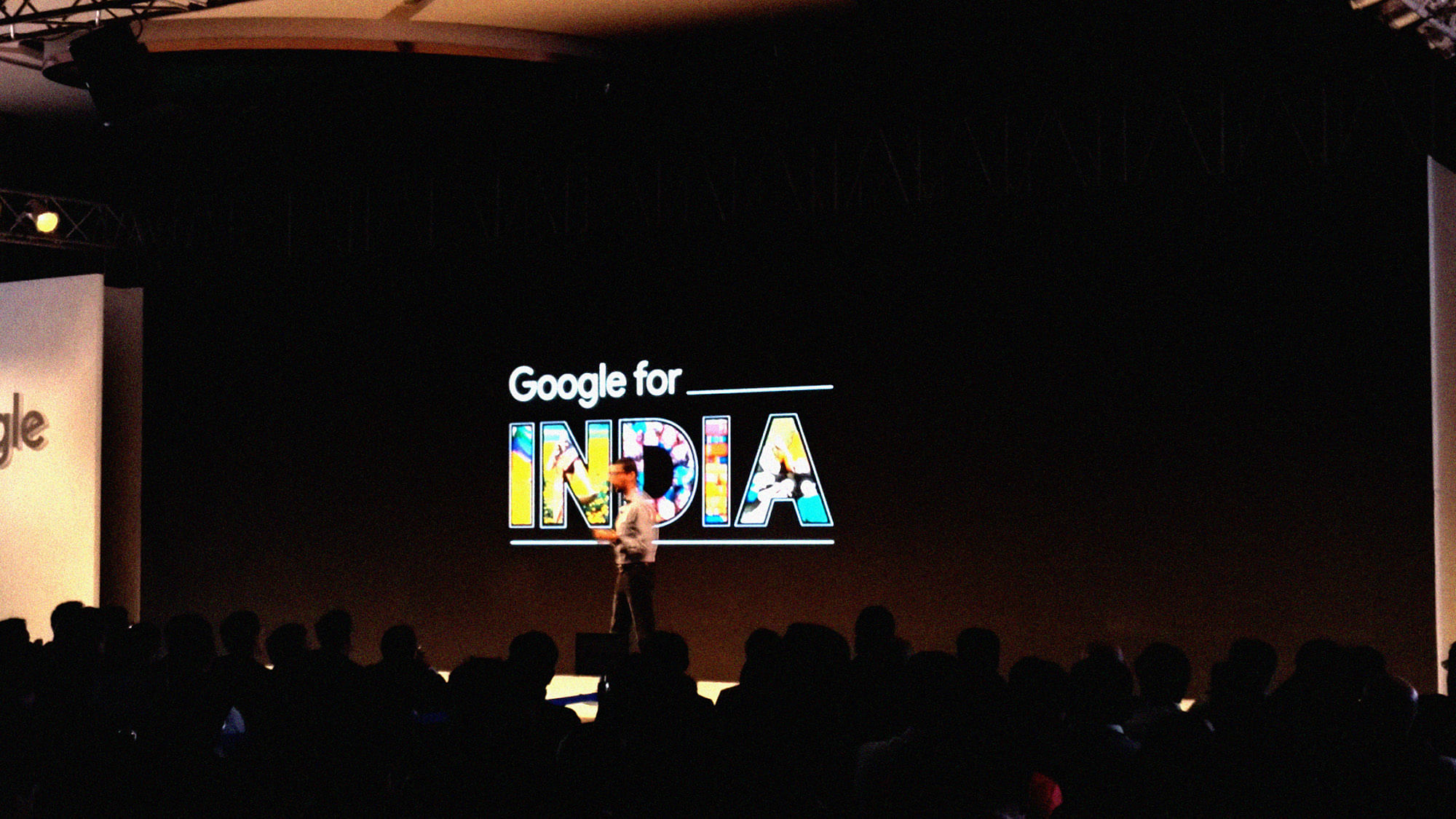 Sundar Pichai at the Google for India event. (Photo: <b>The Quint</b>)