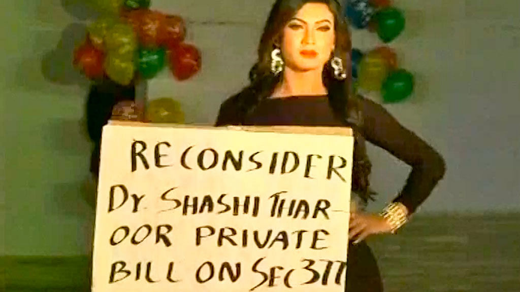 A contestant in the Trans Queen Beauty Contest in Manipur. (Photo: ANI screengrab)