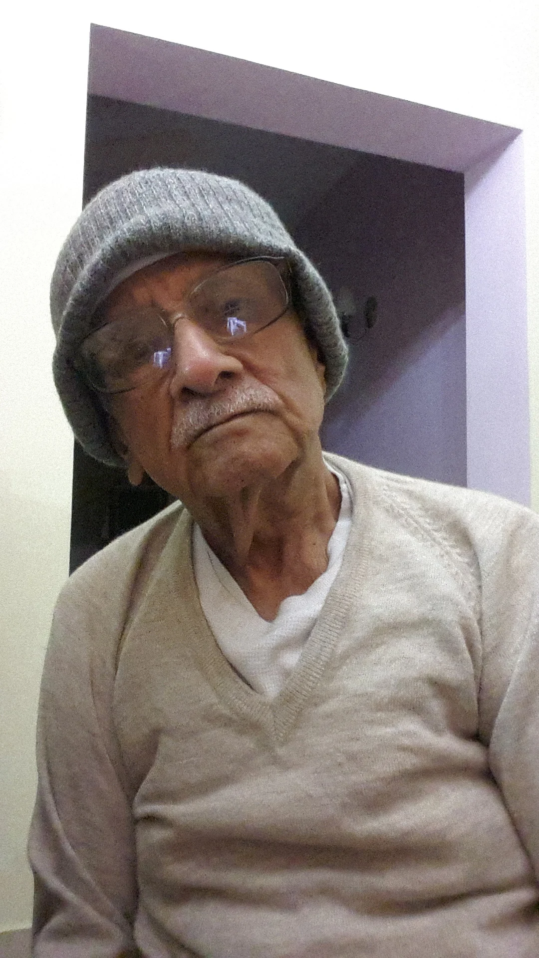 My dad waiting for his breakfast on a good day. (Photo Courtesy: Sangeeta Murthi Sahgal)