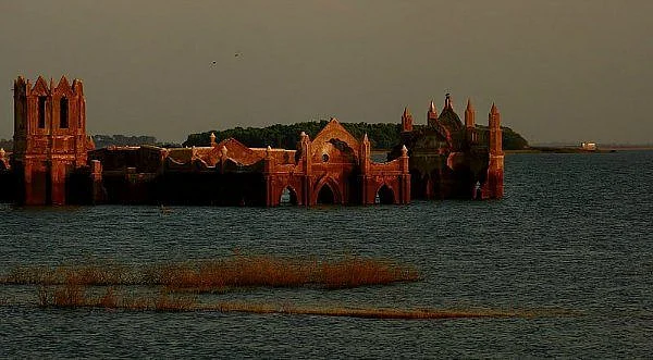 A submerged Rosary Church. (Photo: Neelima Vallangi)