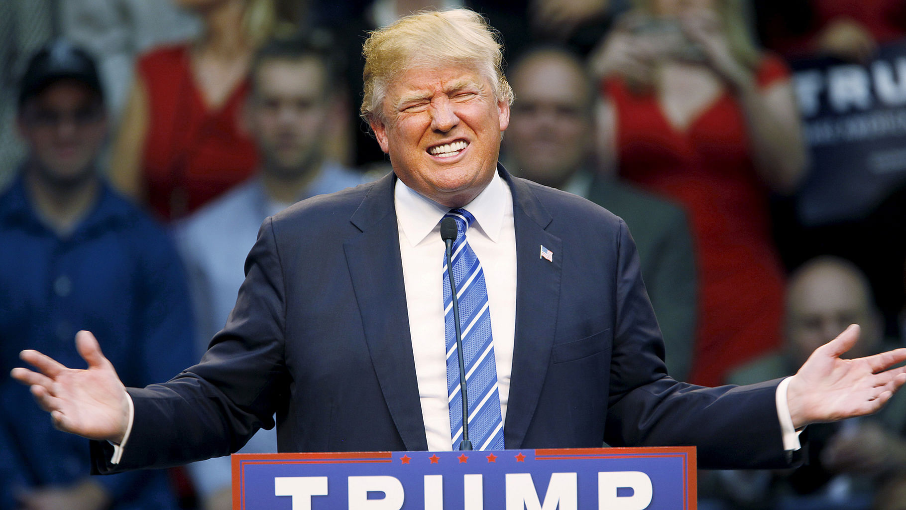 Donald Trump at an election rally. (Photo: Reuters)