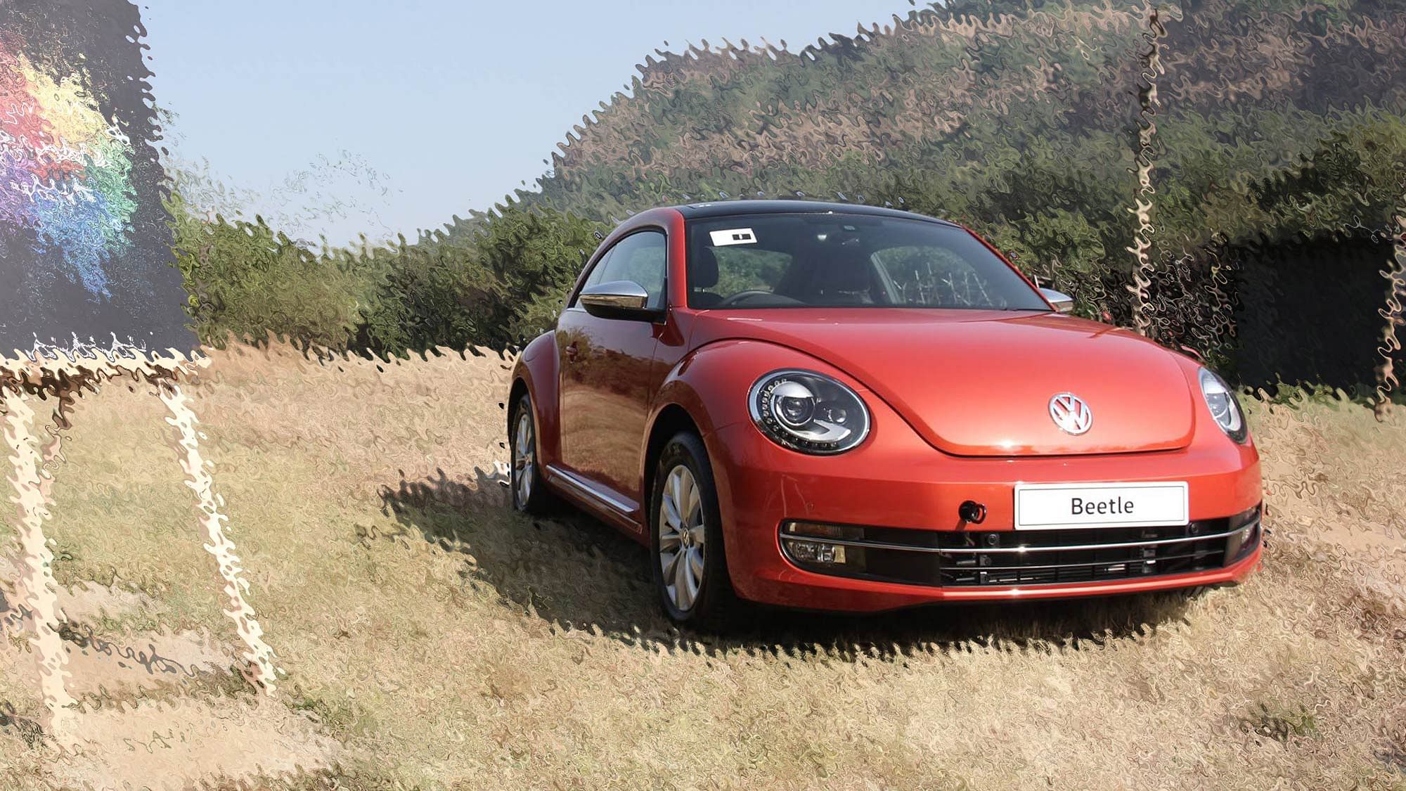 Volkswagen Beetle. (Photo: Facebook/<a href="https://www.facebook.com/Volkswagenindia/timeline">Volkswagen</a>/altered by <b>The Quint</b>)