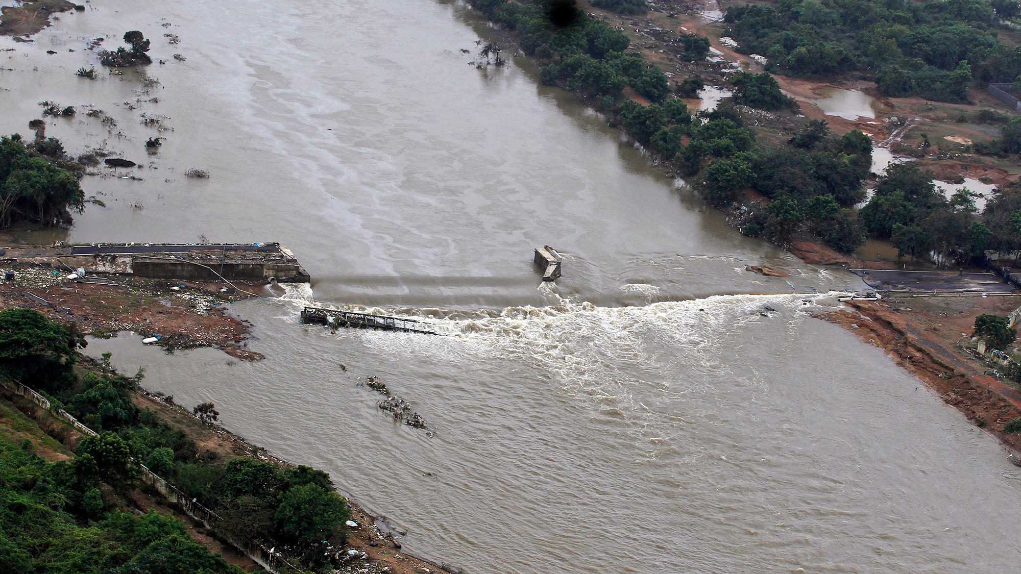 A damaged bridge on the Adyar River  in Chennai. 





(Photo: AP)