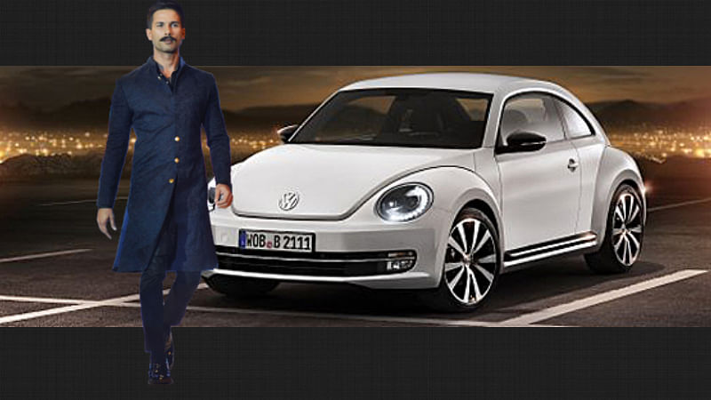 The dapper duo: Shahid Kapoor and the Volkswagen Beetle