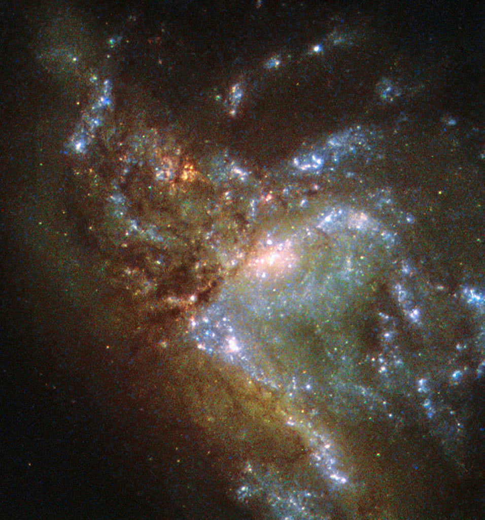 Hubble space telescope captures two galaxies merging at around 230 million light-years away. 