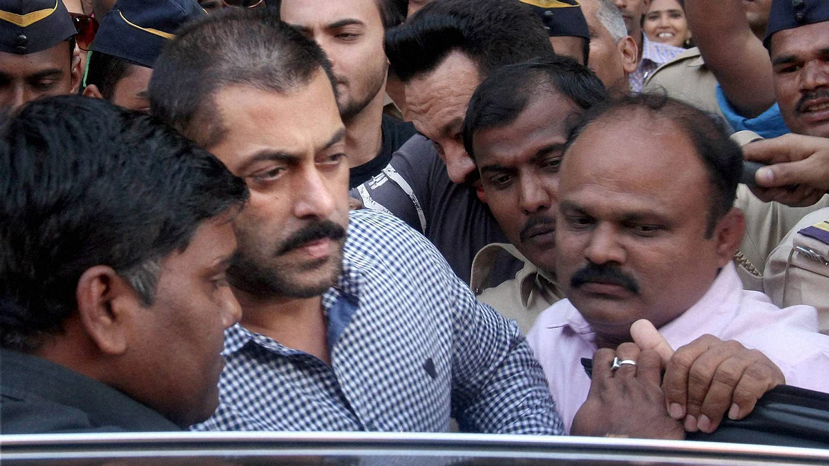 Actor Salman Khan leaves Bombay High Court after he was acquitted in the 2002 hit-and-run case, in Mumbai on Thursday. (Photo: PTI)