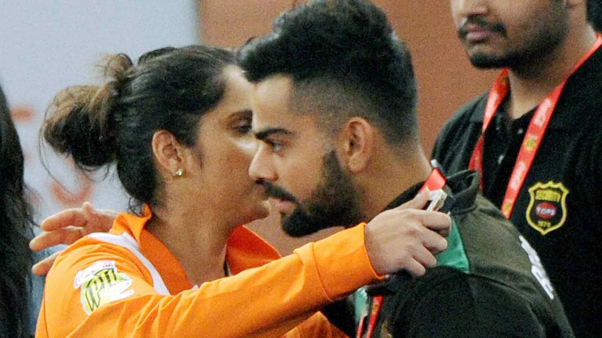 Virat caught up with Indian tennis ace Sania Mirza on the sidelines of the IPTL match. Click here for more pictures.