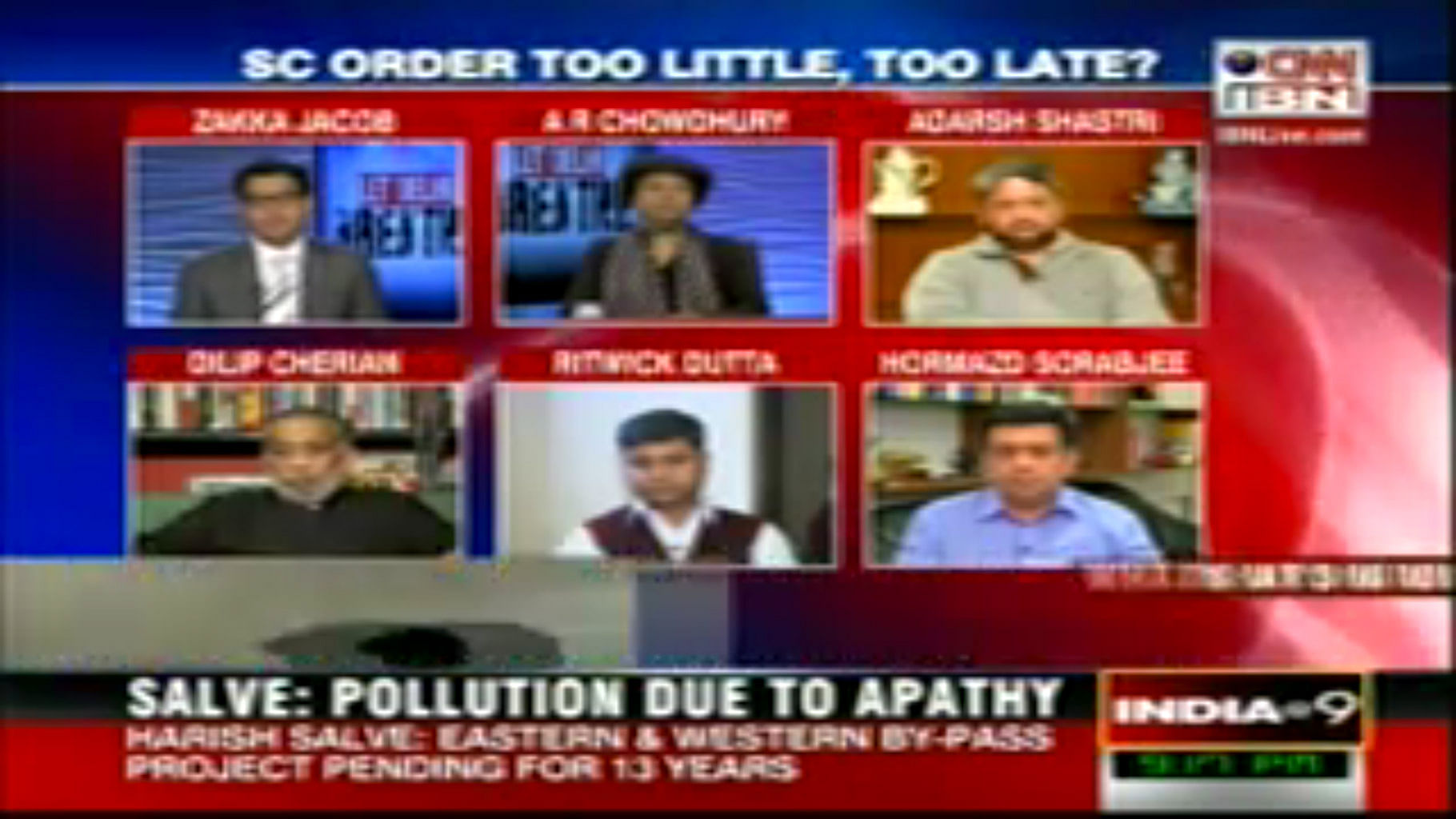 Screenshot from the <i>CNN-IBN</i> debate. 