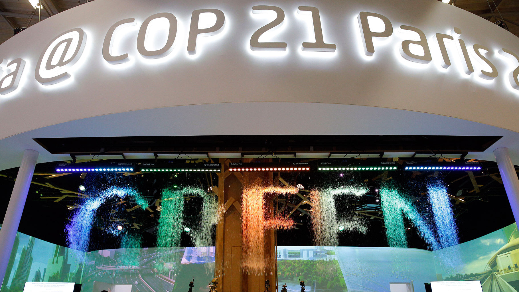 The Indian Pavilion at the COP21, the United Nations Climate Change Conference, December 7, 2015 in Le Bourget, north of Paris. (Photo: AP)
