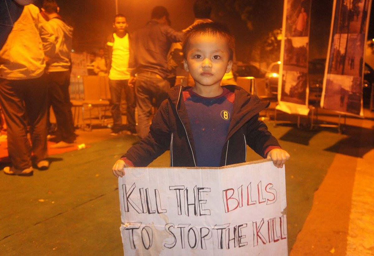Indefinite sit-in protest organised by the Manipur Tribals in Delhi at Jantar Mantar completed 28 days on Dec 1, 2015