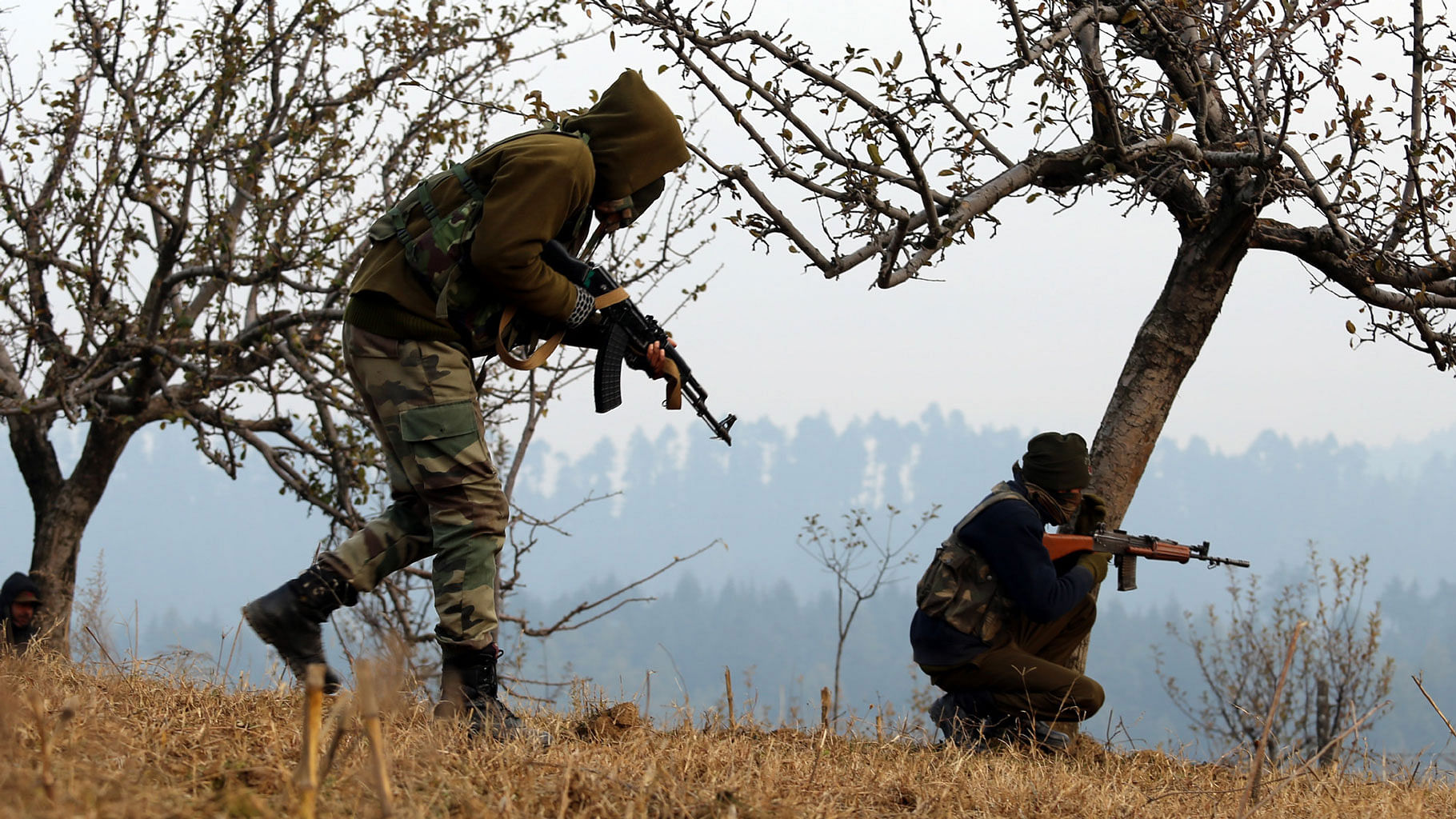 File image of an encounter between armed forces personnel and terrorists in Kashmir. 