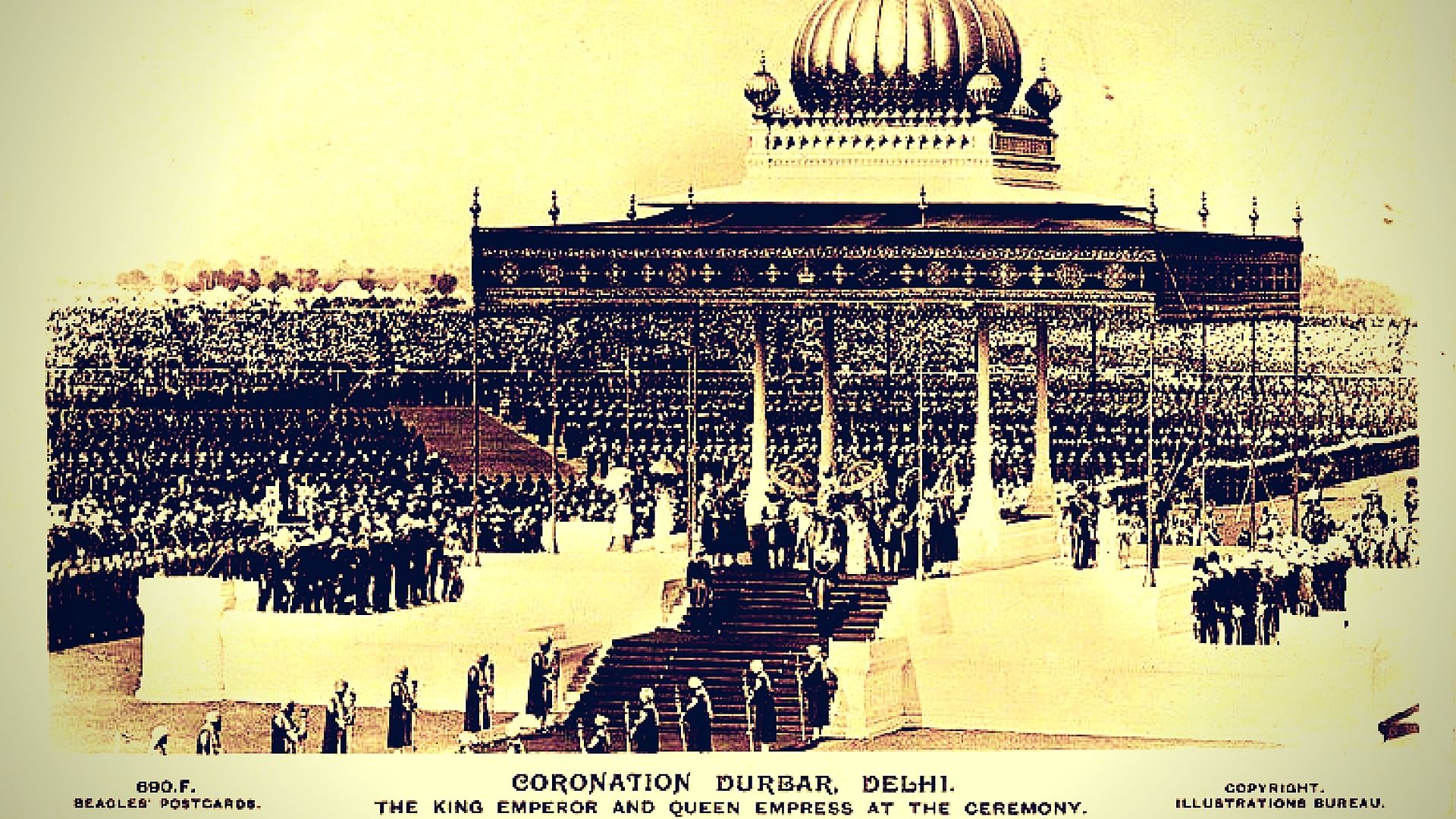 The Delhi Durbar of 1911 with King George V and Queen Mary seated upon the dais. (Photo: Wikimedia Commons)