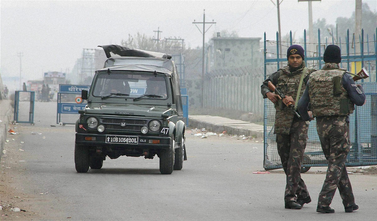 Army personnel during their operation against the militants at the Indian Air Force base in Pathankot on Monday. (Photo: PTI)