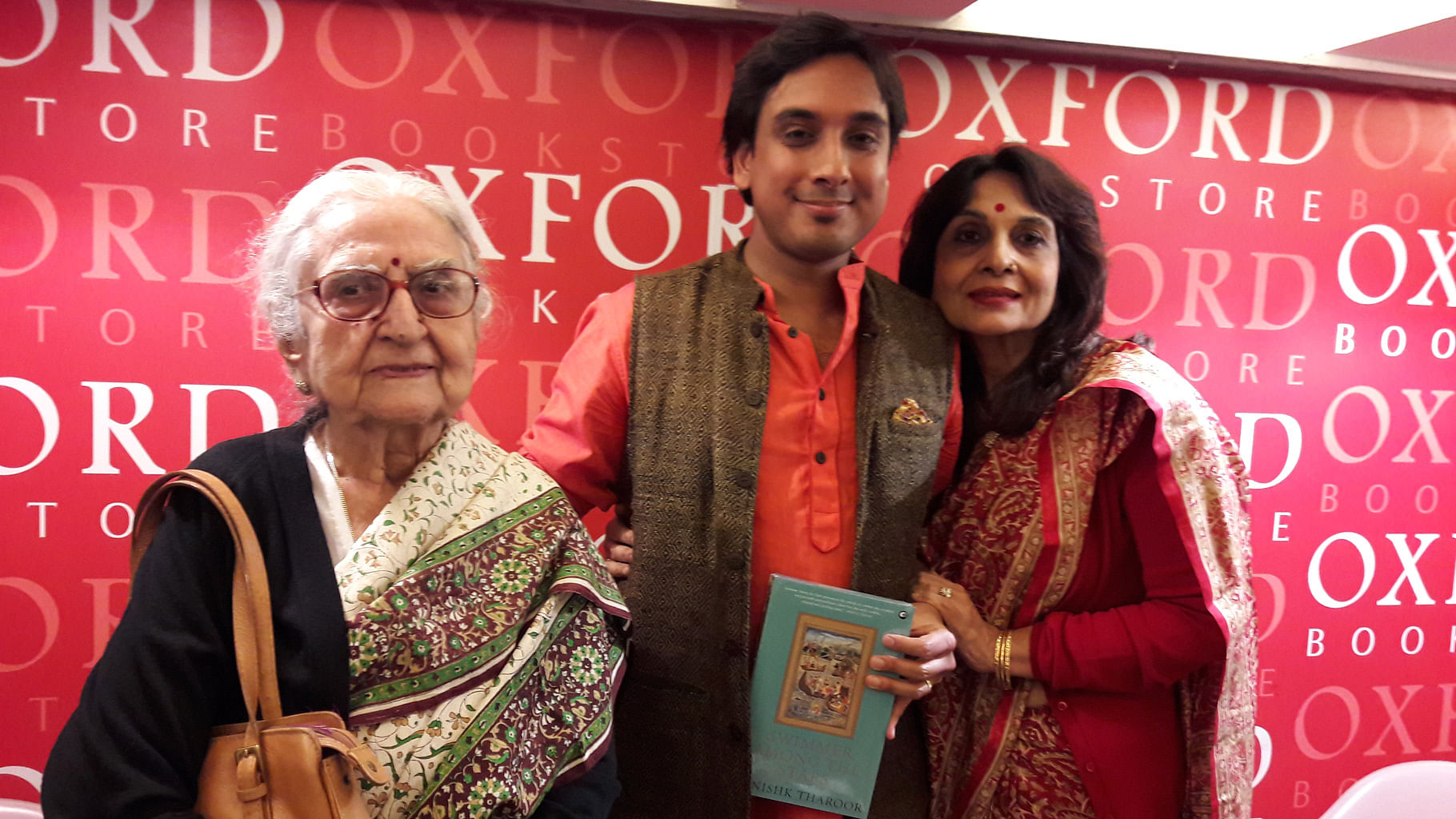Kanishk Tharoor with his mother Tilottama Tharoor and maternal grandmother Saroj Mukherjee