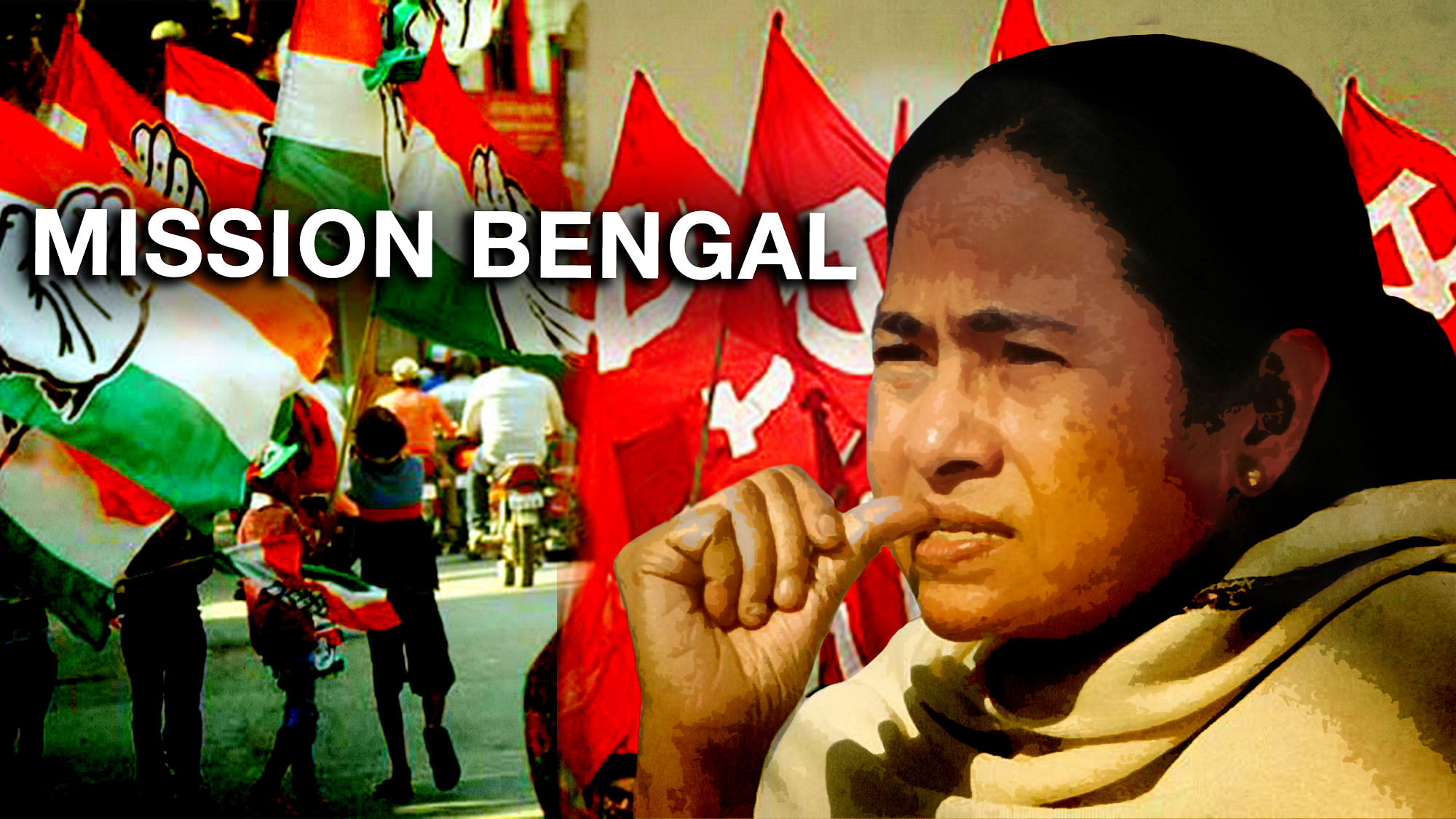 If Congress and CPI(M) tie up, it will surely spell trouble for Mamata Banerjee and her party. (Photo: The Quint)