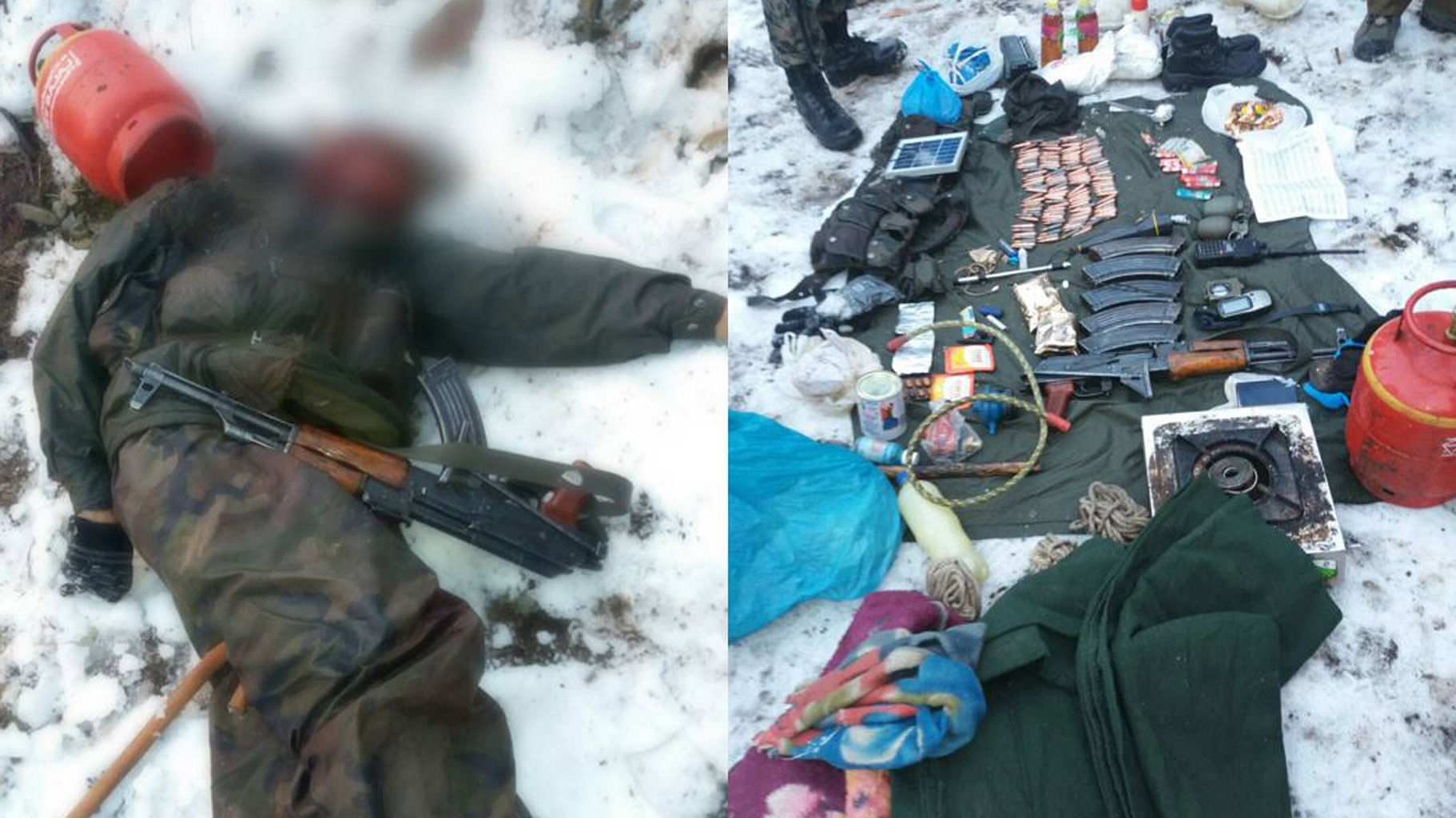 One separatist guerrilla terrorist was killed on Friday in a search operation by security forces. (Photo: ANI screengrabs)